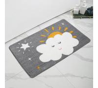Bath Mats For Bathroom White Clouds Non Slip with Ultra Soft Microfibers Shower Rug with Strong Water Absorbent,Fluffy Machine Washable Absorbent Bath Mat