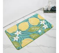 Bath Mats For Bathroom Yellow Lemon Non Slip with Ultra Soft Microfibers Shower Rug with Strong Water Absorbent,Fluffy Machine Washable Absorbent Bath Mat