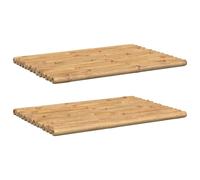 Bath Mats Non-Slip Bathroom Shower Mat Floor Mat Bath Rug 2 pcs Bamboo vidaXL