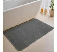 Bath Mats Rubber Backing Non Slip Bathroom Rugs Water Absorbent Bath Mat, Ultra Thin Low Pile Bath Rugs Fits Under Door, Machine Washable Home Decor Accessories(Dark Grey, 43 x 80 cm)