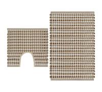 Bath Mats & Rugs Hand-Woven Jute Bathroom Mat Set Fabric Natural black white