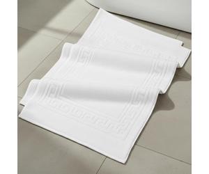 Bath Mats Set 2-Piece Gr esign Mat 50 x 70 cm Egyptian Cotton Non Slip Shower Mat Hotel & Spa Quality Bathroom Rug Set (2, White)