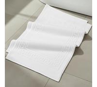 Bath Mats Set 2-Piece Greek Design Mat 50 x 70 cm Egyptian Cotton Non Slip Shower Mat Hotel & Spa Quality Bathroom Rug Set (2, White)