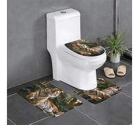 Bath Mats Set 3 Piece,Tiger Soft Contour Mat Microfiber Toliet Rugs for Bedroom Toilet Floor Shower