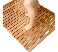 Bath Mats Slated Platform, Waterproof Solid Wood Shower Floor Mat for Bathroom, Spa, Sauna, Pool Non-Slip Drainage Matt Slatted Duckboard(90x100cm/35x39in)