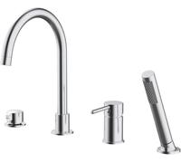 Bath Mixer Taps with Shower Black Bathroom Tub Tap 360 Rotating Tap Gooseneck Single Lever Shower Mixer Tap