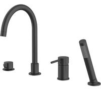 Bath Mixer Taps with Shower Black Bathroom Tub Tap 360 Rotating Tap Gooseneck Single Lever Shower Mixer Tap