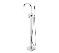 Bath Mixer Taps with Shower Waterfall Gooseneck Freestanding Taps for Bath Floor Mounted Single Handle Swivel,Chrome Hopeful Interesting