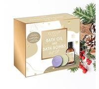 Bath Oil & Bath Bomb Gift Set Vanilla Coconut Chamomile Jasmin Scent Elysium Spa