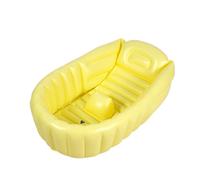 Bath Pad Foldable Tub Chair Shelf Mini Bathtub Seat Cushion Mat Inflatable with Support | Travel Portable | Paddling Pool Soft Tubs(Yellow)