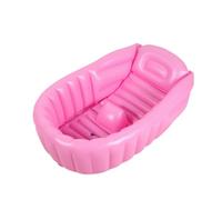 Bath Pad Foldable Tub Chair Shelf Mini Bathtub Seat Cushion Mat Inflatable with Support | Travel Portable | Paddling Pool Soft Tubs(Pink)