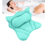 Bath Pillow,Comfortable Bathtub Pillow with 6 Strong Suction Cups,Ergonomic 4D Air Mesh Headrest Bath Cushion,Provide Support for Head,Back,Shoulder and Neck,Fits All Bathtub,Hot Tub,Home Spa(Blue)