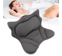 Bath Pillow,Comfortable Bathtub Pillow with 6 Strong Suction Cups,Ergonomic 4D Air Mesh Headrest Bath Cushion,Provide Support for Head,Back,Shoulder and Neck,Fits All Bathtub,Hot Tub,Home Spa(Grey)