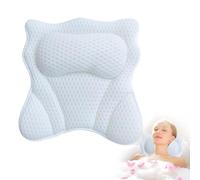 Bath Pillow,Ergonomic Bath Pillow Neck and Back Support Bath Cushion,with 6 Strong Suction Cups,Bathtub Pillows Support Helps Support Head,Back,Shoulder and Neck,Fits All Bathtub,Hot Tub,Home Spa