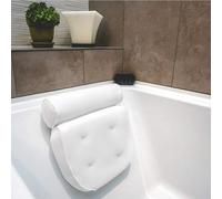 Bath Pillow for Head & Neck, Extra Thick Soft 4D Mesh, Strong Suction Cups, Comfortable for Bathtub, Built-In Hook for Easy Drying & Storage, Premium Quality