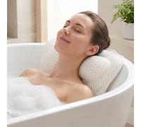 Bath Pillow for Head & Neck Support - Soft Padded Bath Cushion with 6 Strong Suction Cups & Easy Hanging Hook Bath Pillow for Bathtub - Lightweight & Durable Baths & Home Spa Comfort