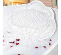 Bath Pillows for Tub, Afitton Luxury Bath Pillow Bathtub Pillow Headrest Neck and Back Support - with 4D Air Mesh Fabric & 6 Powerful Suction Cups, Ergonomic Bath Accessories Spa Gifts for Women Men