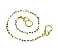 Bath Plug Chain Ball Type With S Shaped Hook 12 Inch (300mm) Non Rusting Sink Plug Chain Brass Plated Color Bathtub Plug Stopper Chain.