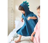Bath Poncho for Children, Dino blue