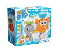 Bath Pop Sea Life Spin & Sprinkle Bath Toy - Interactive Wall-Mounted Water Lab for Toddlers - Features Spinning Eyes, Whizzing Cogs & 2 Water Scoops - Sensory STEM Toy for Ages 2+
