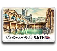 Bath Pulteney Bridge,Bath Magnet | Bath Postcard style Design | Large Size 9 cm * 6 cm Novelty | England Tourism Bath Souvenir Fridge Magnet UK Seller (the Roman Baths)
