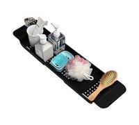 Bath Rack Trays Bathtub Caddy Tray Bathroom Rack Shelf Retractable Bathroom Accessories Board Bathroom Trays,57-86cm Adjustable Length Shampoo Soap Storage For Place Phone Pad Holder