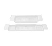 Bath Rack Trays - Expanding plas/tic Bathtub Caddy - Adjustable Bath Caddy Trays with Tablet Phone Slots,Candle Mug,Cup Rack,Bathroom Organiser for Across with Soap Holder,Expandable Length 55-78cm