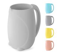Bath Rinse Cup with Easy Grip Handle - Baby Brand, Children's Shampoo and Body Wash Rinser, Food Grade Silicone, Penguin (Grey)