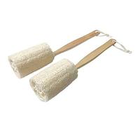 Bath Rose Long Handled Loofah Scrub Brush Exfoliating Back Massager for Shower Bath Tool for Deep Cleansing and Mud RemovalPack Extended Gel (Beige, One Size)