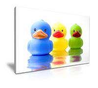 Bath Rubber Duck Canvas Wall Art Picture Print - For Modern Family Home Office Bathroom Hotel Decoration (S: 46cm X 31cm)