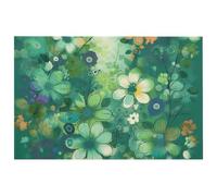 Bath Rug Abstract Seasonal Green Floral Bath Mat Super Absorbent Bathroom Rug Non Slip Washable Bath Carpet Quick Dry Bath Mats for Bathroom Floor, Tub and Shower 23.6x15.7 Inch