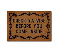 Bath Rug Check Ya Vibe Before You Come Inside Bath Mat Washable Doormat Anti Mould Bathroom Rug For Entryway Front Back Door Shower 40X60Cm