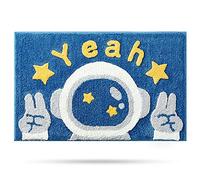 Bath Rug Cute Space Bathroom Rug Mat for Bathroom, Soft Microfiber Rug Water Absorbent Bath Mat fot Kids, Bedroom, Kitchen, Dinning, Non Skid Machine Washable Funny Rug (Astronaut, 20x31)
