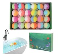 Bath Salt Ball Set-24 Piece Fragrant Animal Theme Discovery, Bathtub Fizzy Surprise, Hidden Toy Interior, Gentle Oil Skin, Colorful Water, Natural Preschooler Spa Kit | for Young