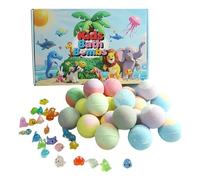 Bath Salt Balls, 24 Piece Refreshing Soak Set, Bubble Shower Feature, Ideal for Kids Boys Girls Spa Home Tub Travel Hotel, Fun Animal Toy Surprise, Relaxing Bath Fizzies for Children
