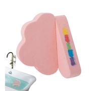 Bath Salt Balls - Cirrus Fizzy Soaper, 1 Piece Floating Puffy Washer for Soaking Tub, Effervescent Sky with Gentle Suds, Personal Care, Stratus Pellet for Cabin, and Inn