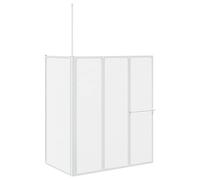 Bath Screen Frosted Aluminium Modern Bathing Bathroom Fixtures Panels vidaXL