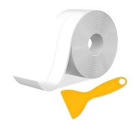 Bath Sealant Strip, 1 Roll Waterproof Sealant Tape with Sealing Tool, White Self Adhesive Simple Seal Tape for Bathroom, Kitchen, Bathtub, Toilet, Wall Floor