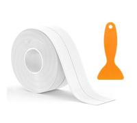 Bath Sealant Strip, 38mmx 5M Caulk Strip Sealant Tape, Waterproof Sealing Tape with 1 Scraper, Bathroom Sealant Sealant Tape for Kitchen Bathroom Wall Corner and Sink(White)