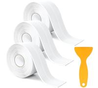 Bath Sealant Strip - Self Adhesive Caulk Sealant Strip, White Bathroom Sealant Tape Shower Seal Strip Waterproof, Simple Seal Tape for Bathroom, Kitchen, Wall Floor with Sealing Tool 3Rolls(126x1.5in)