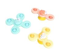 Bath Set 3PCS Suction Cup Rotating Toys Cartoon Animal Sucker Infant Sensory Training Toys For Bathtub Playtime Plastic Colorful 12cm
