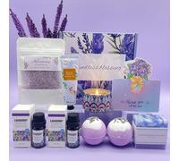 Bath Set Pamper Set Christmas Gifts For Women, Birthday Gifts For Her, Lavender Skin Care Secret Santa Gifts Ideas For Mum Best Friend Sister, Relaxation SPA Ladies Self Care Hampers, Xmas Present