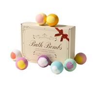 Bath Set - Scented Bubble Shower Balls for Relaxing Bath Soak, Colourful Fizzing Spa Style Design, Oil Fragrance + Gentle Foaming Effect System, Natural Salt Blend - for H