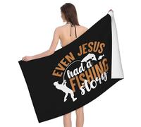 Bath Sheet Even Jesus Had A Fish Story Large Beach Towel Lightweight Beach Body Wrap For Sport Pool Vacation 80X130Cm