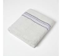 Homescapes Geometric 100% Cotton Towel In Grey Grey Bath Sheet