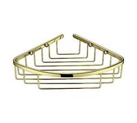 Bath Shower Corner Basket Caddy | Bathroom Accessory Organiser |Solid Brass | Wall Mounted |Brushed Gold