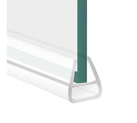 Bath Shower Screen Door Glass Seal Strip, U Shape Rubber Edge Guard Strip, Shower Door Sealing Tape Glass Protector Trim, 2M Long Shower Tray Screen Window Gap Seal Curved Flat Glass Bottom (12mm)