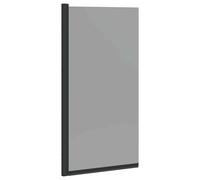 vidaXL Bath Shower Screen Manual Black 68 x 130 cm Tempered Glass