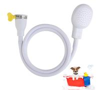 Bath Single Tap Shower Attachment Push on 1.3 M Rubber Hose for Taps Hand Held Portable Pet Dog Shower Hair Shower Head for Bathroom Washing Dresser Kitchen Sink Mixer Tap White
