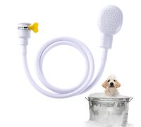 Bath Sink Single Tap Shower Attachment Head Hose Spray, Dog Pet Showerhead Single Tap Hand Held Portable Handheld Shower Head with Clamps for Bath Taps Dog Shower Camping Shower 1.3 M White